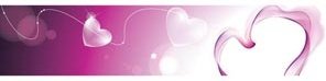 Vector Beautiful Glossy Pink Heart Love Banner Design