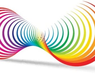 Vector Beautiful Rainbow Color Lines Shape