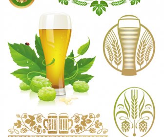 Vector Beer Label Background Graphics