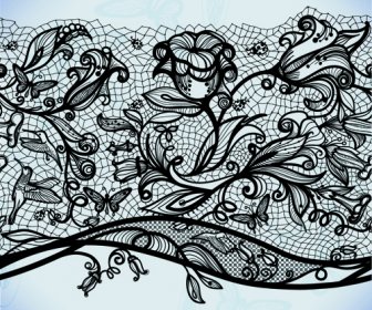 Vector Black Lace Creative Background Graphics