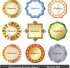 Vector Borders Frames And Ornamental Labels Set