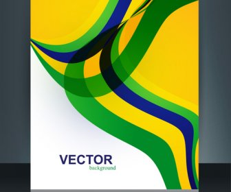 Le Concept De Vecteur Brochure Brésil Pavillon Modèle Vague Illustration