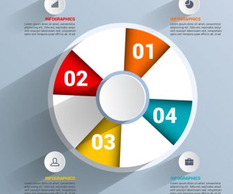 Vektor-Geschäft Infografik Mit Kreisen-Schaltflächen-Symbole