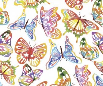 Vector Butterflies Seamless Pattern Design