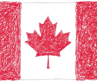 矢量加拿大涂鸦的旗帜