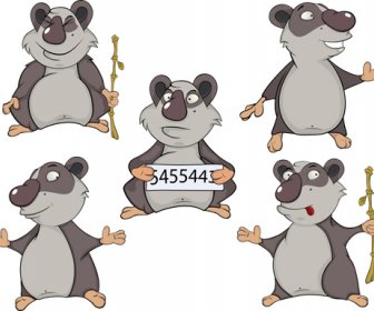 Набор смешных животных Векторный мультфильм