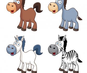 Vector Cartoon Horse Icons