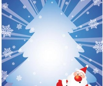 Vector Christmas Tree With Snowflake Background X Mad Card Template