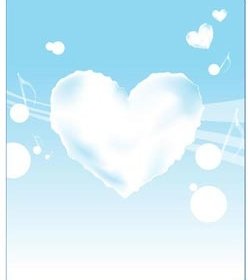 Vector Cloudy Heart Compassion On Blue Wave Background