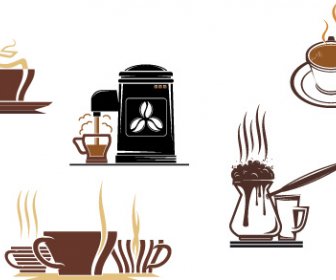 コーヒーのベクトルのアイコンをデザイン要素