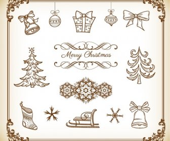 Векторная коллекция элемент украшения Рождества