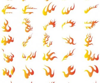 Colección De Vectores De Fuego Diferentes Símbolos