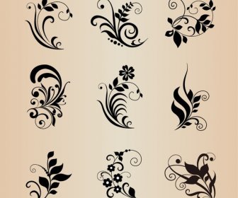 Vektor-Sammlung Von Floralen Elementen Für Design
