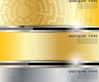 Vector Colored Metal Banners Set