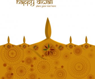 Vector Ilustración De Estilo Colorido Diwali Feliz Fondo