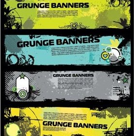 Vetor Arte Floral Grunge Bonito Respingo Banner