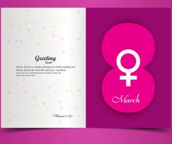 Vektor Desain Untuk Kartu Ucapan Hari Womens Untuk Elemen Desain Warna-warni