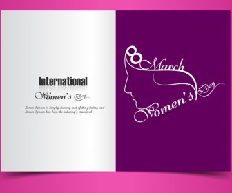 Vektor Desain Untuk Kartu Ucapan Hari Womens Untuk Elemen Desain Warna-warni