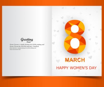 Векторный дизайн женский день поздравительных открыток для элемента красочный дизайн