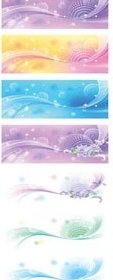 Vector Digital Glossy Lines On Beautiful Water Drops Banner Set