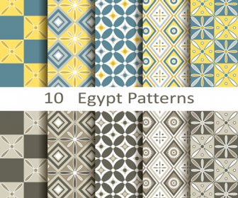 Vector Egypt Style Seamless Patterns