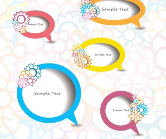 Vector Elements Of Circle And Cloud For The Text Template