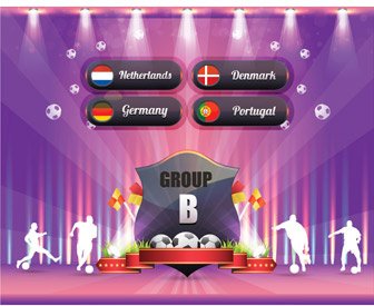 Vector Euro12 Group B Shield Poster Template Graphics