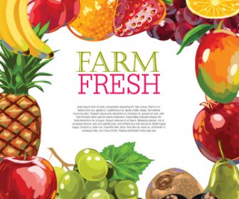 Vector Design De Fundo De Frutas Frescas Do Farm
