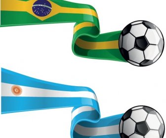Vector Fifa Cup Final Brazilian Vs Argentinian Flag Ribbons