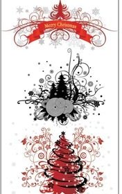 Vektor Floral Kalligraphische Weihnachtsbaum-design