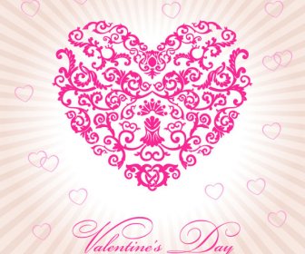 Vector Floral Heart Valentine Illustration