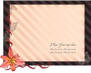Vektor Blume Auf Tee Einladung Floral-Karte Schmetterling Im Hintergrund Illustration