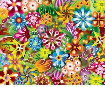 Vector Flower Pattern Background Ethnic Style