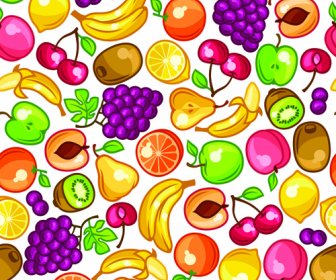Vector Fresh Fruit Seamless Pattern Graphics