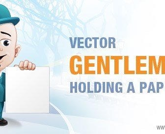 Vector Gentleman Mit Papier In Der Hand