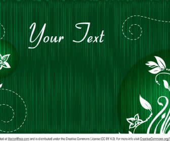 Vector Green Floral Text Banner