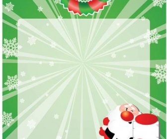 вектор зеленая рамка шаблон Санта Клаус распределительные Рождественский подарок