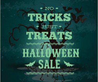 Vektor Hijau Halloween Poster Template