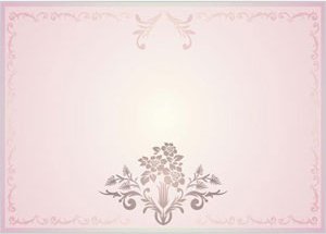 Grunge Floral Karya Seni Pada Kartu Merah Muda Pernikahan Vektor