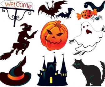 Vettore Halloween Design Simboli