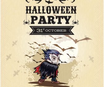 Vektor Template Poster Halloween Partai