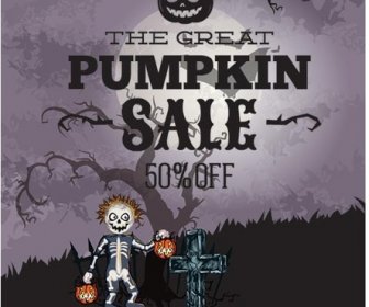 Vector Halloween The Great Pumpkin Sale Template