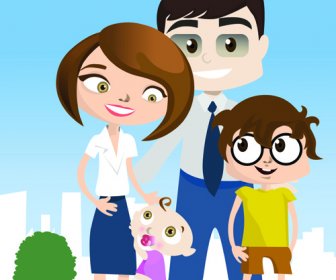 Vector Happy Family Together Design Elements