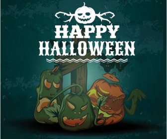 Vector Happy Halloween Party Template Design