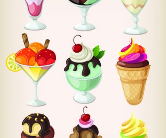 Vektör Dondurma Icons Set
