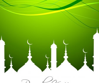 向量插圖阿拉伯伊斯蘭書法彩色文本齋月的設計