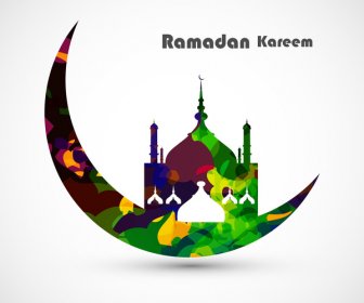 Vector A Ilustração Caligrafia árabe Islâmica Colorido Texto Ramadan Kareem Design