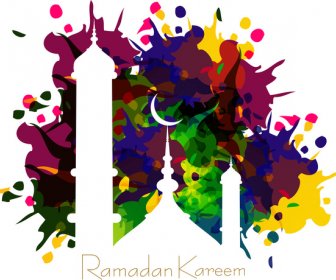 Vektor-Illustration Arabische Islamische Kalligraphie Bunte Ramadan Kareem Textgestaltung