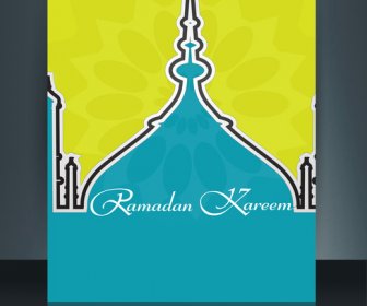 Vektor Ilustrasi Brosur Ramadhan Kareem Teks Desain Template Islam Arab