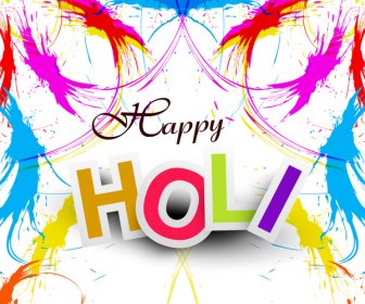 Holi สุขภาพเฉลิมฉลองเทศกาลอินเดียมีสีสันพื้นหลังเวกเตอร์